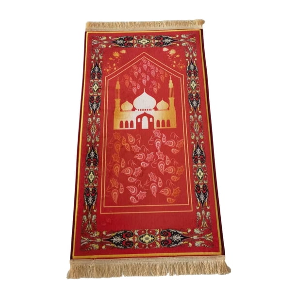 Alfombra de oración tradicional, alfombra con estampado islámico, suave y ligera, alfombra para el suelo de oración, para viajes, hogar, dormitorio, festival, mujeres Estilo F