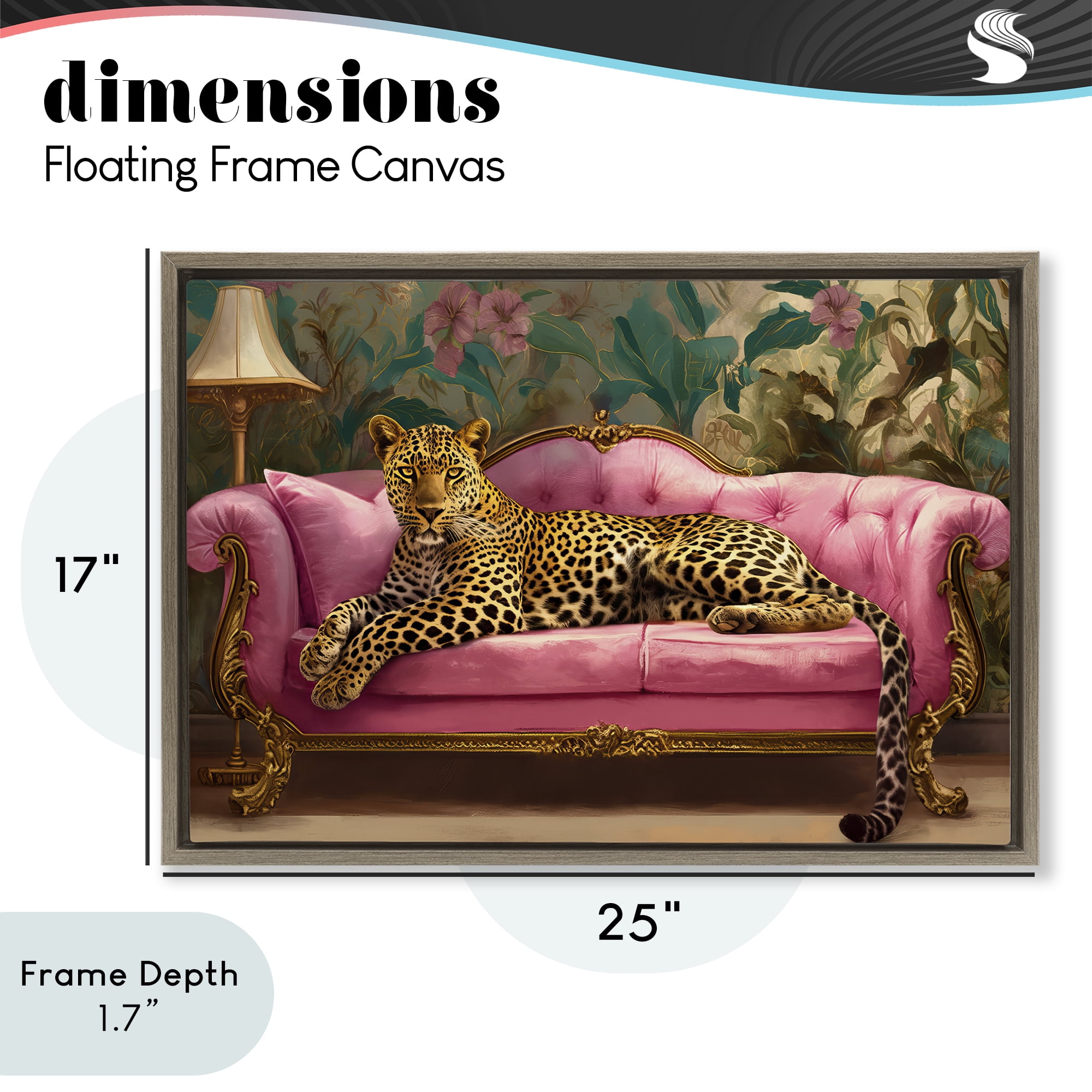 Stupell Industries Exotic Lounging Leopard Brown Framed Floater Canvas Wall Art, design by Tina LeCour
