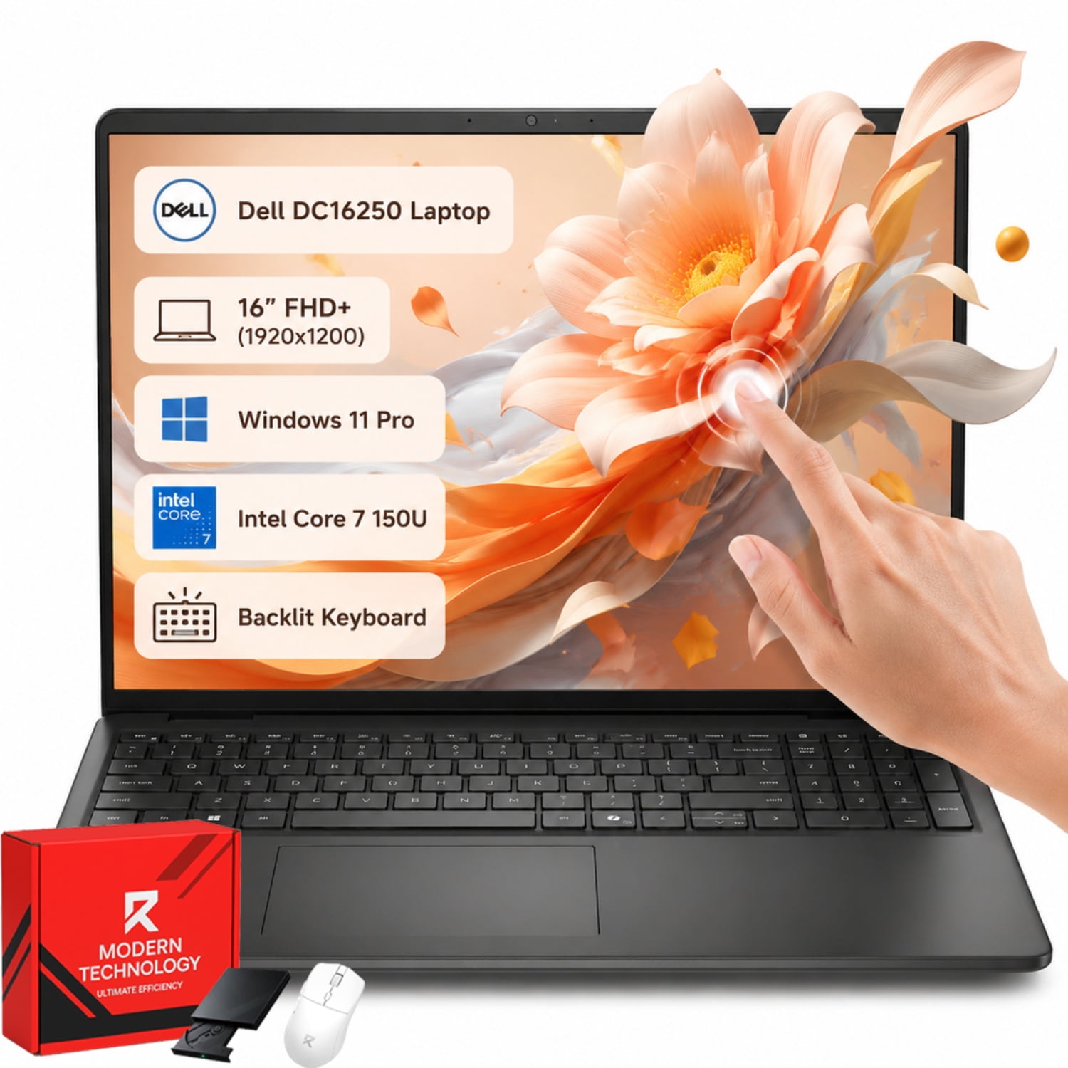 Dell 16 Business Touchscreen Laptop Intel Core 7 150U (10-Core) 32GB DDR5 2TB SSD 16 FHD+ WVA Display Backlit KB Numeric Keypad Wi-Fi 6 Win 11 Pro