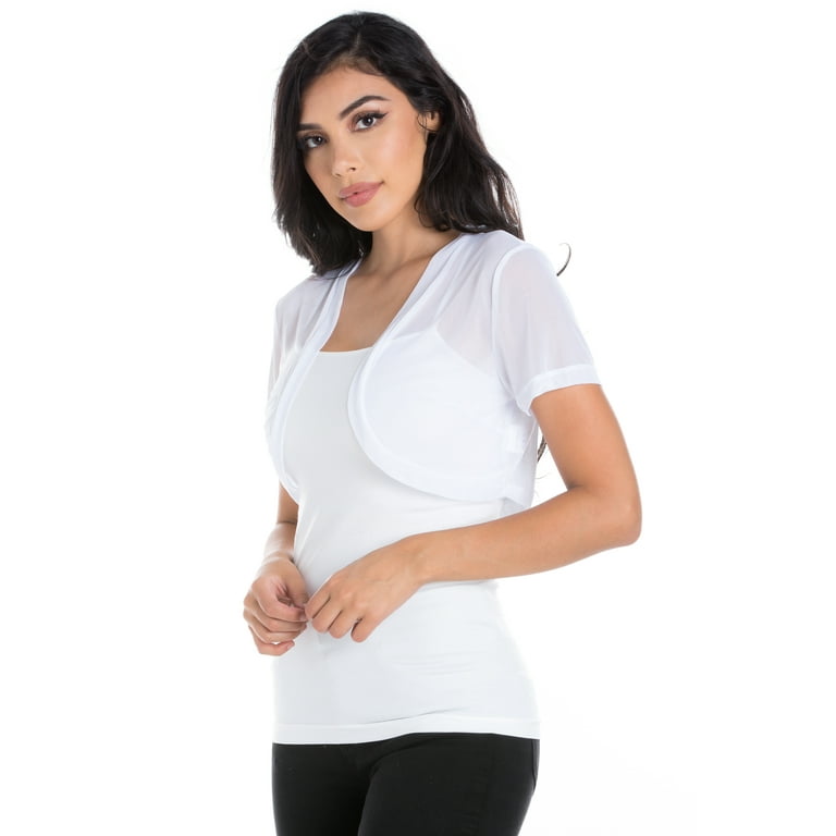 White hotsell shrug short