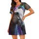 thumbnail image 1 of Easygdp Colorful Haired White Horse Camisón de manga corta para mujer, informal, estampado, 1 of 6