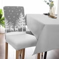 thumbnail image 6 of Chair Covers for Dining Room Set of 6,Christmas Reindeer Tree Silhouette Stretch Seat Protector Removable Washable Chairs Slipcovers for Kitchen Banquet Wedding Hotel,White Snowflake on Black, 6 of 6