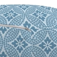 thumbnail image 3 of Flower Pouf Cover with Zipper, Interlaced Round Shapes Ornamented with 4 Leaf Petals Print, Soft Decorative Fabric Unstuffed Case, 30" W X 17.3" L, Slate Blue Pale Blue, by Ambesonne, 3 of 5