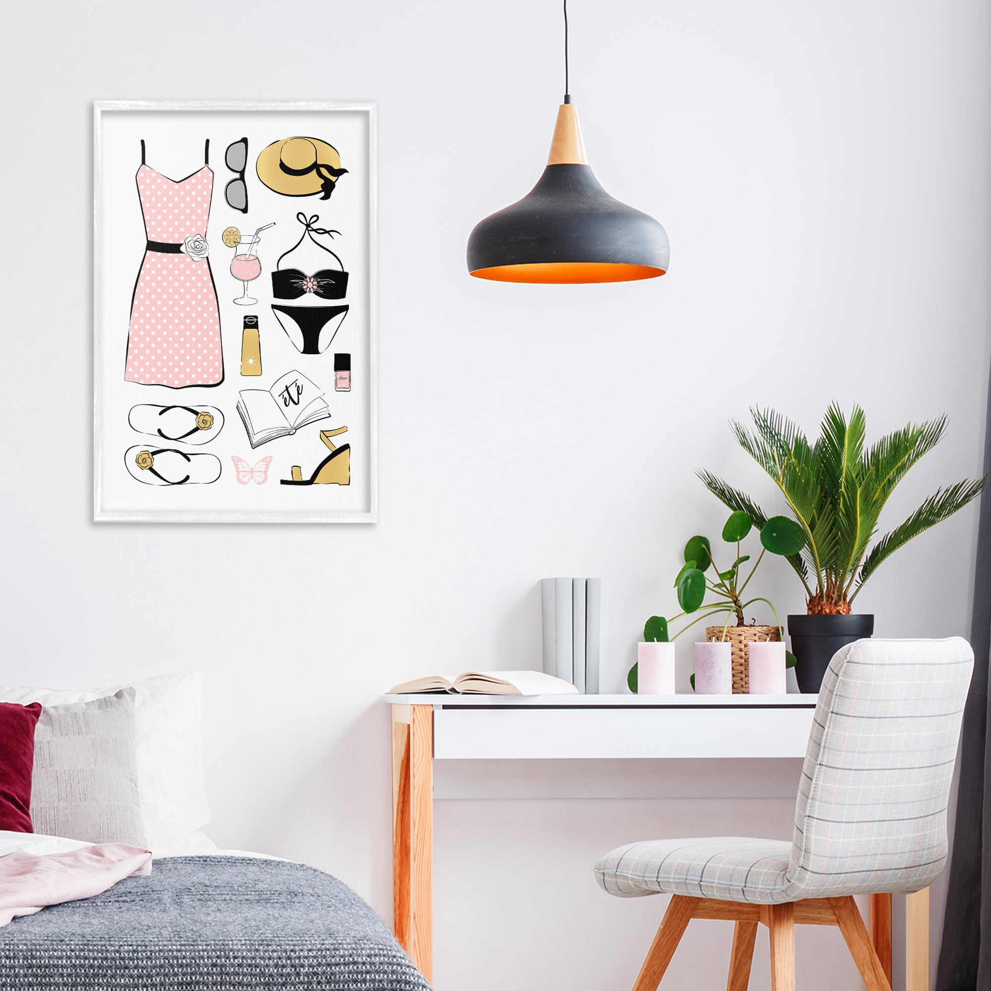 Stupell Industries Summer Vibes Necessities White Framed Giclee Art, design by Martina Pavlova