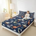 thumbnail image 4 of Castle Fairy Cute Dinosaur Queen Sheet Sets for Kids Teens,Cartoon Wildlife Dino Bed Set, 4 of 7