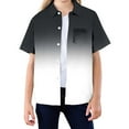 thumbnail image 4 of WOYY Toddler Boys Gradient Beach Shirt Loose Short Sleeve Button Down Shirt, Sizes 3-13, 4 of 4