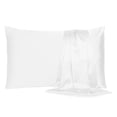 thumbnail image 3 of 2 pieces satin silk pillowcase Deluxe standard large King size home sofa bedding protective cover, 3 of 7