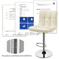 thumbnail image 5 of Alden Design Adjustable Modern Faux Leather Counter-Height Mid-Back Bar Chair, Set of 2, Beige, 5 of 11