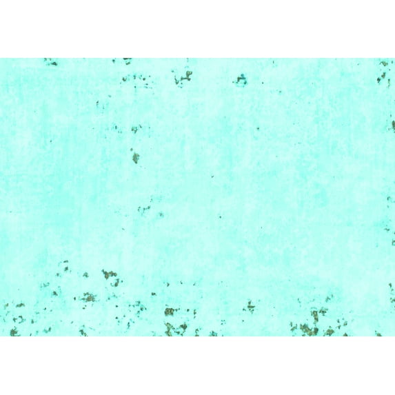 Ahgly Company Machine Washable Indoor Rectangle Solid Turquoise Blue Modern Area Rugs, 2' x 5'