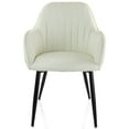 thumbnail image 2 of Elama 2 Piece Fabric Tufted Chair in Beige with Black Metal Legs, 2 of 8