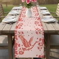 thumbnail image 4 of Red Crane Silhouette Table Runner 90 Inches, Modern Abstract Flowers Botanical Bed Runner Dresser Scarves Tabletop for Indoor Outdoor Parties/Ceremony/Banquet, 13" x 90", 4 of 9