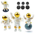 thumbnail image 1 of 3 Set Astronaut Ornaments, Gold Astronaut Figure Toys With Fixed Base Cake Decoration Astronauts, 1 of 5