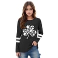 thumbnail image 4 of Kilaqueen St Patricks Day Kids Shirt Long Sleeve Crew Neck Shamrock Print Pullover Tops Casual Trendy Festival Vacation Tees 3-14Y, 4 of 5