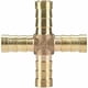 thumbnail image 3 of 4 piezas Cruz de latón Accesorios de junta de tubería de 4 vías Conector de púas Aire Agua Combustible Aceite Gasolina para conexión de tubería(10mm), 3 of 5
