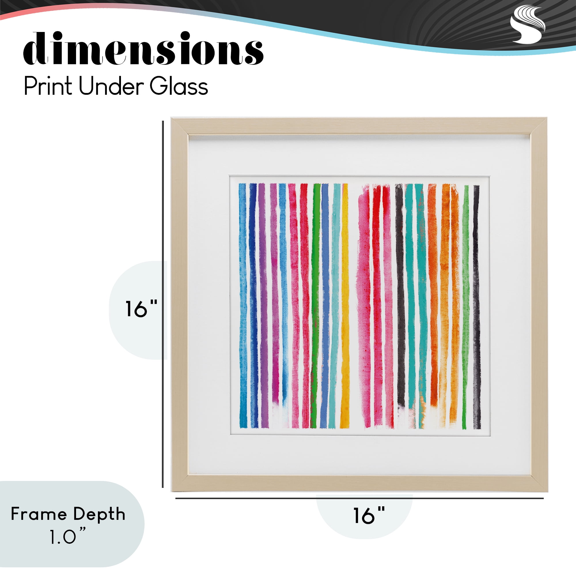 Stupell Industries Colorful Vertical Stripes Birch Framed Print Under Glass, design by Amber Sterling