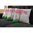 thumbnail image 2 of Ambesonne Colorful Throw Pillow Cover 4 Pack, Spring Blossoming Tree, 16", Multicolor, 2 of 6