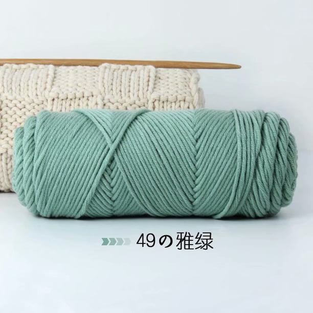 Xiao Hua Hilo de lana para tejer y hacer crochet: hilo premium teñido a mano, suave y duradero, Hometown Yarn, 500 g, verde claro.