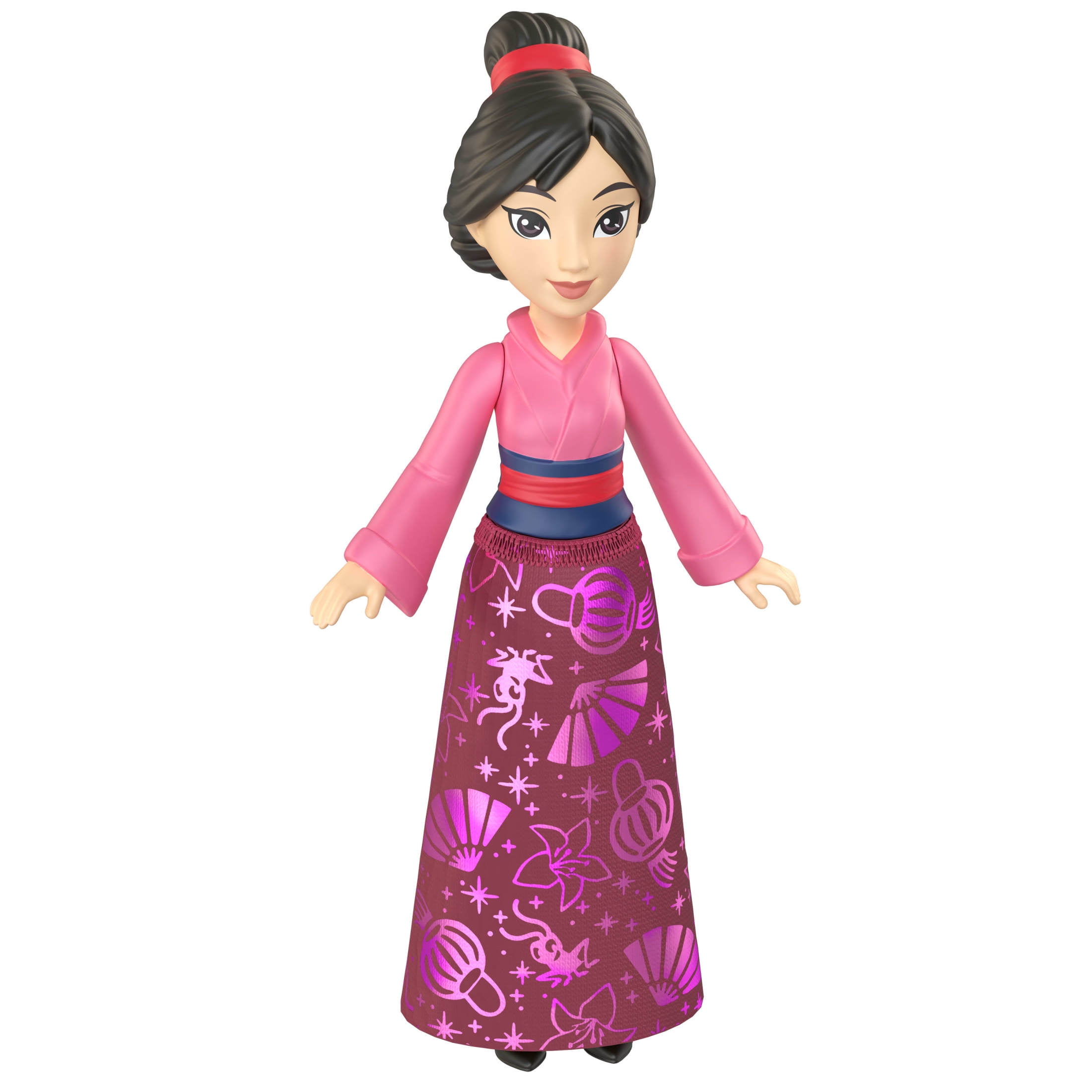 Disney Princess Mulan Posable Small Doll in Shiny Outfit with Removable Skirt, Inspired by Movie