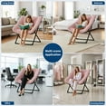 thumbnail image 4 of Danolapsi Comfy Chair, Oversized Faux Fur Foldable Lounge Chair for Adults, X-Large Saucer Chair with Sturdy Metal Frame, Plush Accent Chair for Bedroom, Living Room, Dorm, 4 of 5