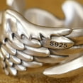 thumbnail image 6 of 925 Sterling Silver Flying Cross Wing Charms Ring TA450 Large Model US Size 11.5, 6 of 16
