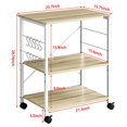 thumbnail image 4 of Mr IRONSTONE 3-Tier Kitchen Bakers Rack Utility Microwave Oven Stand Storage Cart Workstation Shelf(Light Beige Top+White Metal Frame), 4 of 5
