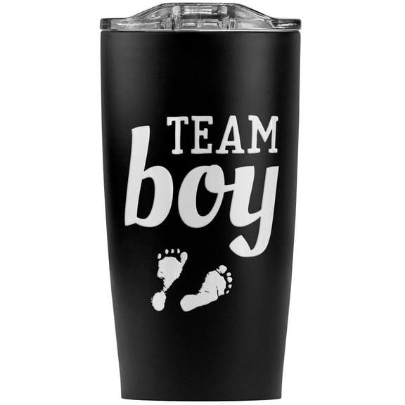 Team Boy Baby Blue Footprints Stainless Steel 20 oz Travel Tumbler, Vacuum Insulated & Double Wall with Leakproof Sliding Lid | Great for Coffee/Hot Drinks and Cold Beverages