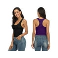 thumbnail image 3 of Women's Cotton Racer Back Tank Tops Cropped Athletic Cami Tanks With Shelf Bra, 2-Packs, 3 of 6
