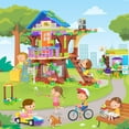 thumbnail image 2 of Friends Tree House Building Kit, Girls Treehouse Summer Pool Party Building Blocks Set for Kids Aged 6-12 (1274 Pieces), 2 of 7