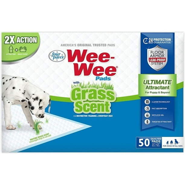 50 count Four Paws Wee Wee Grass Scented Puppy Pads