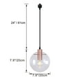 thumbnail image 4 of Kiven H-Type Track Lighting, 3-Light Modern Halo Track Pendant Light with Glass Shade, Track Light Pedant with 24inches Cord for Bedroom Kitchen Island Home Lighting,Rose Gold Finish, 4 of 7