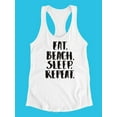 thumbnail image 3 of Eat. Beach. Sleep. Repeat. Racerback Tank Women -Image by Shutterstock, Female x-Small, 3 of 4