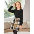 thumbnail image 5 of Oudiya Girls Skirt Sets Casual Fall Outfits Corduroy Skirt and Long Sleeve Rib Knit Shirt Tops 2 Piece Set, 5 of 7
