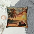 thumbnail image 2 of ARISTURING Tropical Throw Pillow Cushion Cover Summer Beach Hawaii Coconut Palm Tree Island Horizon Sunset Decorative Rectangle Pillow Cases for Outdoor Indoor, 2 of 5