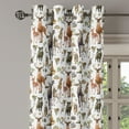 thumbnail image 3 of Ambesonne Jungle Grommet Curtain, Wild Nature Deer Tiger Fox, 50"x108", White Pale Cinnamon, 3 of 5