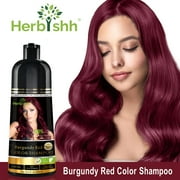 Herbishh Color Shampoo for Gray Hair Coverage (Burgundy) –Hair Dye 3-in-1 Shampoo- Colors in Minutes – Lasts Up To 2-3 Weeks – 500 mL – Ideal for Men & Women