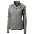 thumbnail image 2 of Women's Cutter & Buck Heather Gray Illinois Fighting Illini Mainsail Sweater-Knit Full-Zip Jacket, 2 of 3