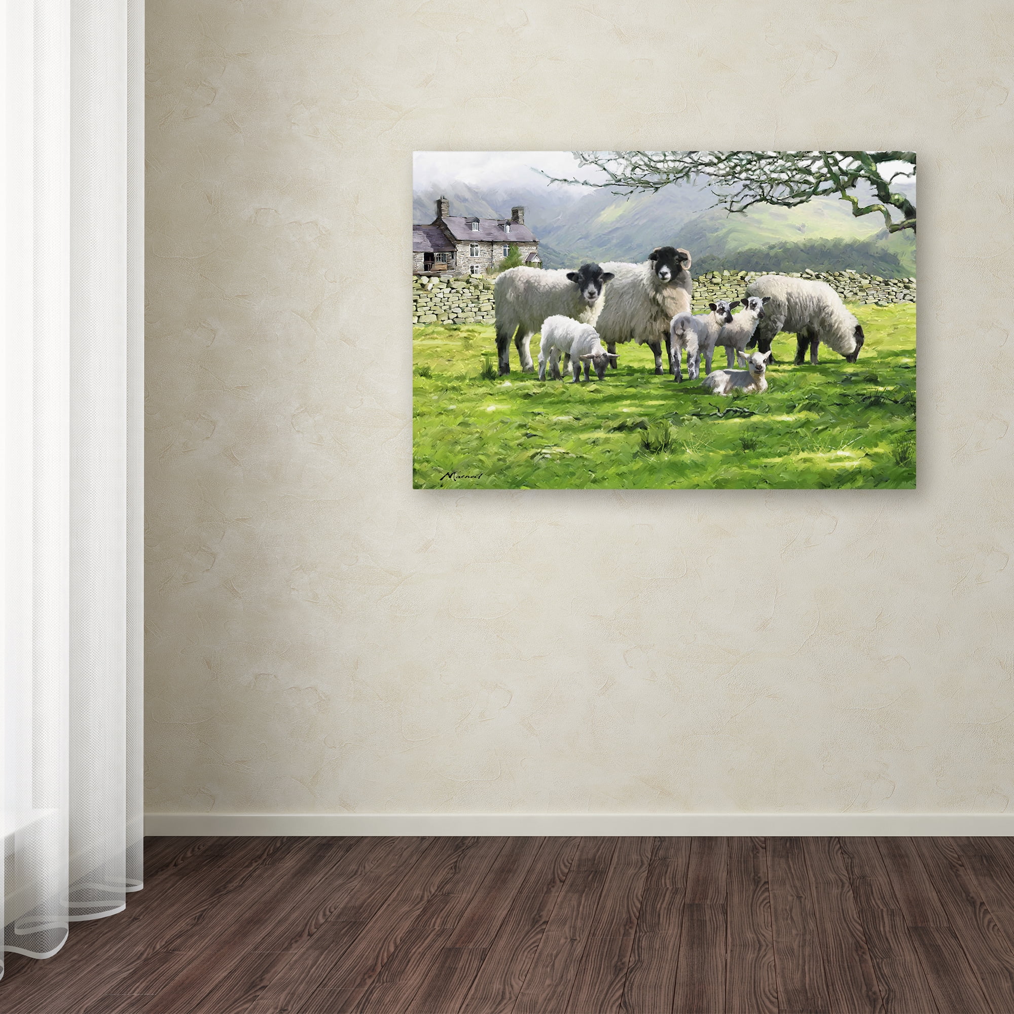 Trademark Fine Art 'Black Mountain Sheep Landscape' Canvas Art by The Macneil Studio