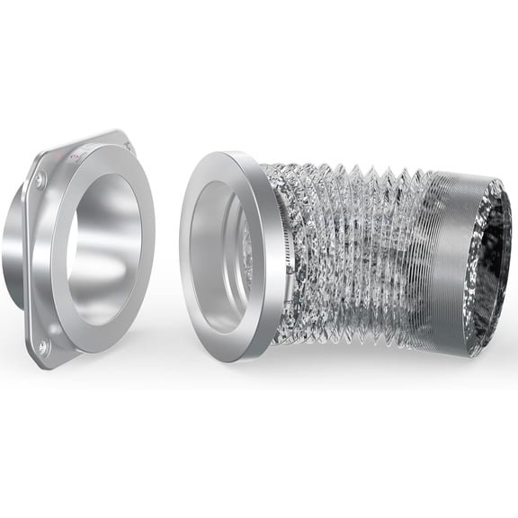 Magnetic Dryer Vent Coupling DV180 Airtight Seal Dryer Vent Connector Kit Easy to Clean Quick Connector Including a 2.6ft 4" Duct and two Clamps