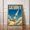 Rolled Canvas, variant on Saturn V Rocket Poster, Modern Vector Illustration, Blue Sky And Cream Tan, Flat Shading