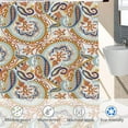 thumbnail image 3 of Paisley Flowers Indian Decor Shower Curtain Set,Floral Carpet Damask Ethnic Ethic Polyester Shower Curtain for Shower Stall Bathroom Waterproof with 12 Hooks 72x72 Inch, 3 of 6