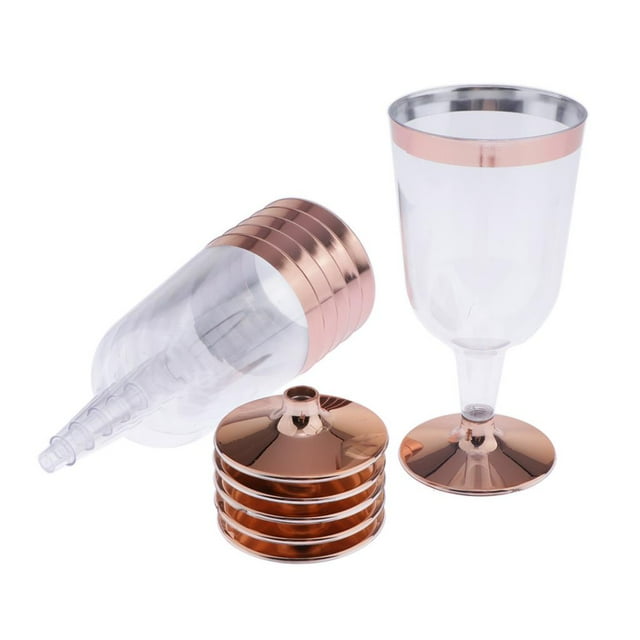 Champagne Flutes Disposable - Detachable Champagne Glasses for Parties, Clear Cups for Weddings Party Bulk Pack Adorno de Macarena Copas de vino tinto desechables