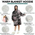 thumbnail image 5 of Black and Pink Of Leopard Print Wearable Oversized Blanket,Wearable Blanket Hoodie for Adults,Cozy Hooded Blankets with Super Pockets,Super Warm Fuzzy Pullover for Women & Men, 5 of 6