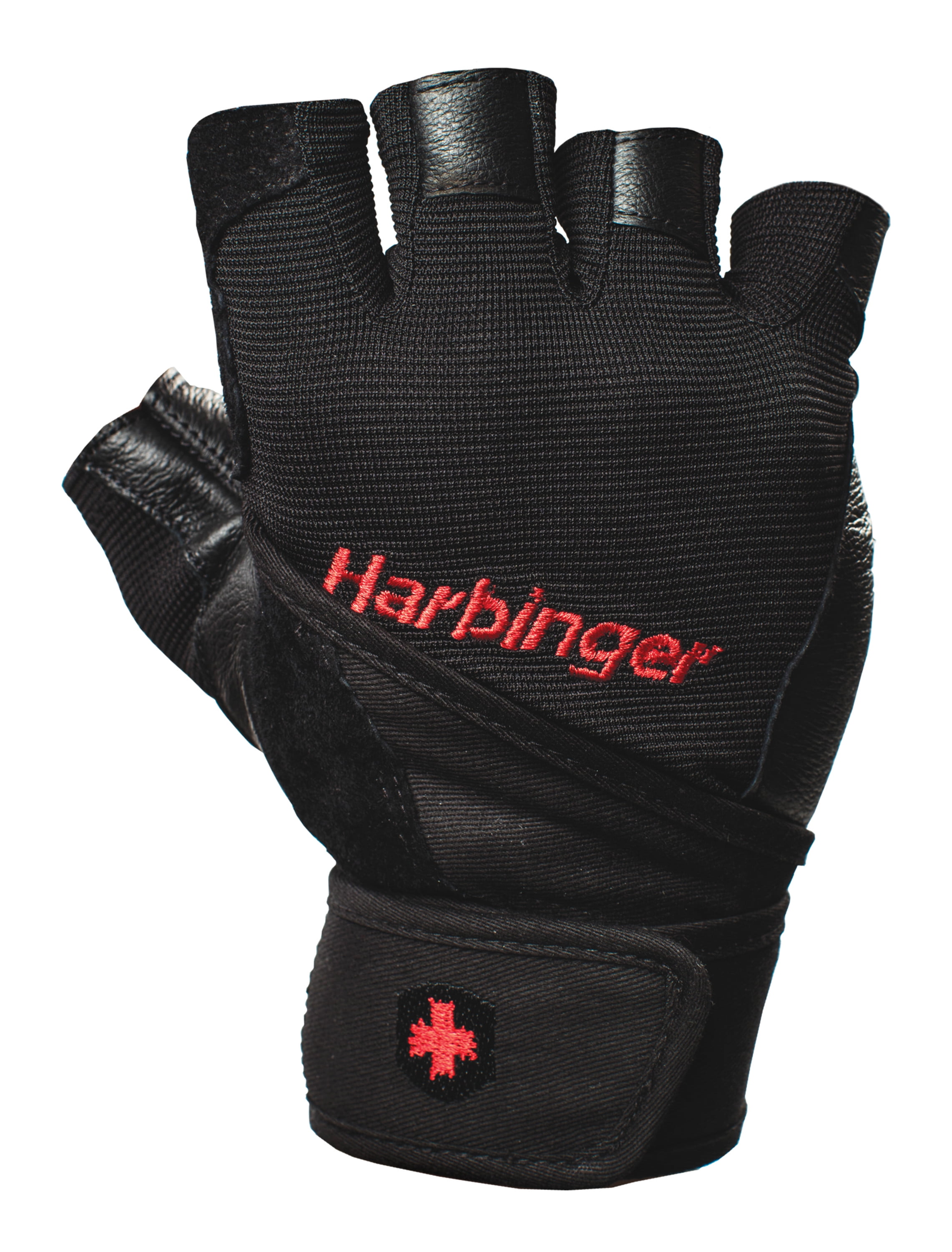 Gants Sport Fitness skate Harbinger  Wrist Wrap training Gloves-Leather-Black 