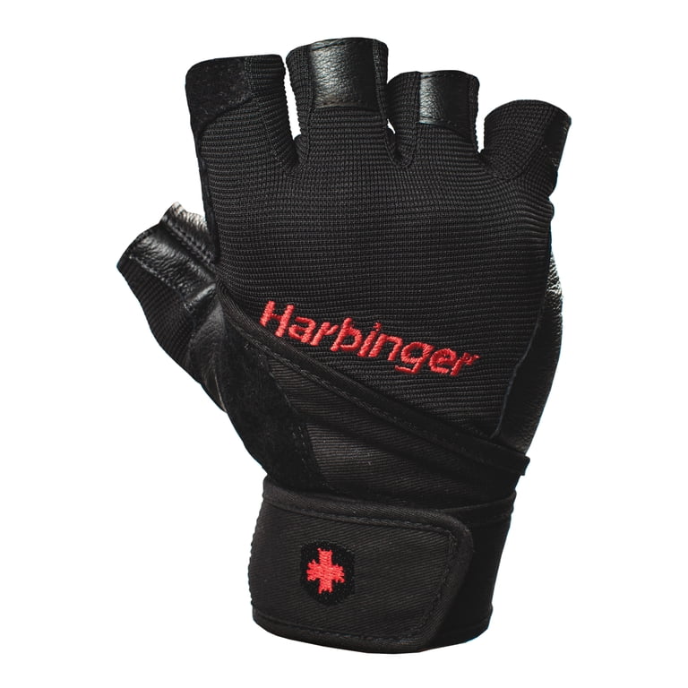 Pro Wrist Wrap Weight Lifting Gloves with Leather Palm photo 1