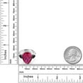 thumbnail image 3 of Gem Stone King 925 Sterling Silver Red Created Ruby and Black Onyx  Ring for Women (10.34 Cttw, Gemstone July Birthstone, Pear Shape 16X12MM, Size 8), 3 of 5