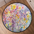 thumbnail image 6 of CURLYOOT Round Rug 3ft Flower Area Rug, Washable Circle Mat Non Slip Floor Carpet Mat, Colorful Soft Indoor Rugs for Entryway Living Room Dining Room Bedroom, 6 of 7