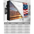 thumbnail image 2 of 4th of July American Flag Outdoor TV Cover 52 to 55 Inch Waterproof, Independence Day Red Striped Patriotic 600D Oxford TV Covers with Zipper, Outside Flat TV Screen Protector 52"Wx19"Hx4.5"D, 2 of 7