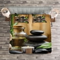 thumbnail image 3 of Ambesonne Spa Quilted Bedspread Set 3 Pcs, Massage Stones, King Size, Black Brown and White, 3 of 3