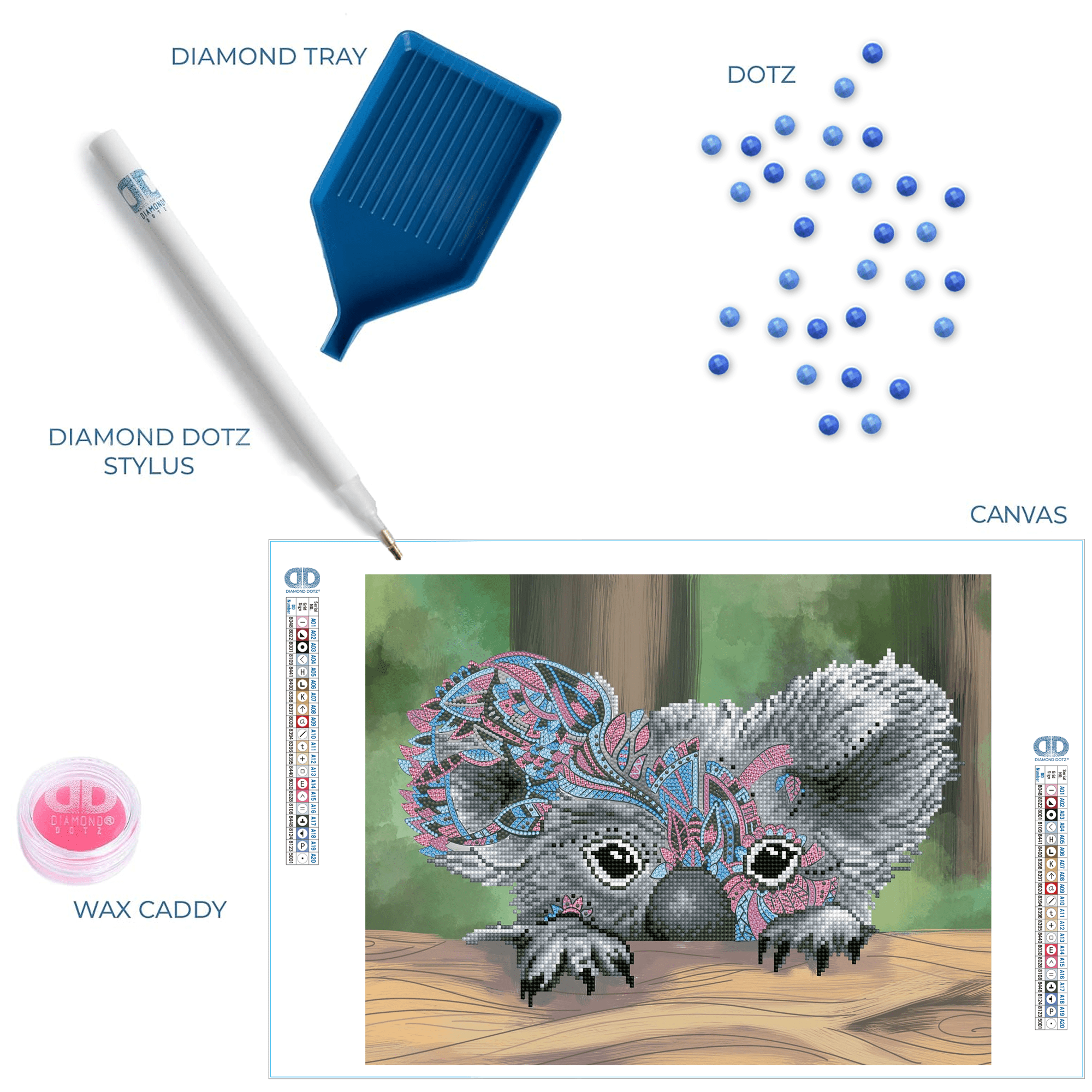 Diamond Dotz Hide N Seek Koala Diamond Painting Kits for Adults - Diamond Art Kits a Relaxing Creative Craft Kit with Dotz Gems 17.9"x14"