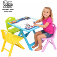 thumbnail image 2 of Mesa Infantil Plegable Pintarron 4 Sillas De Colores Para Niños Dibujo Color Azul, 2 of 11